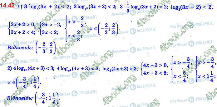 ГДЗ Алгебра 11 клас сторінка 14.42 (1-2)